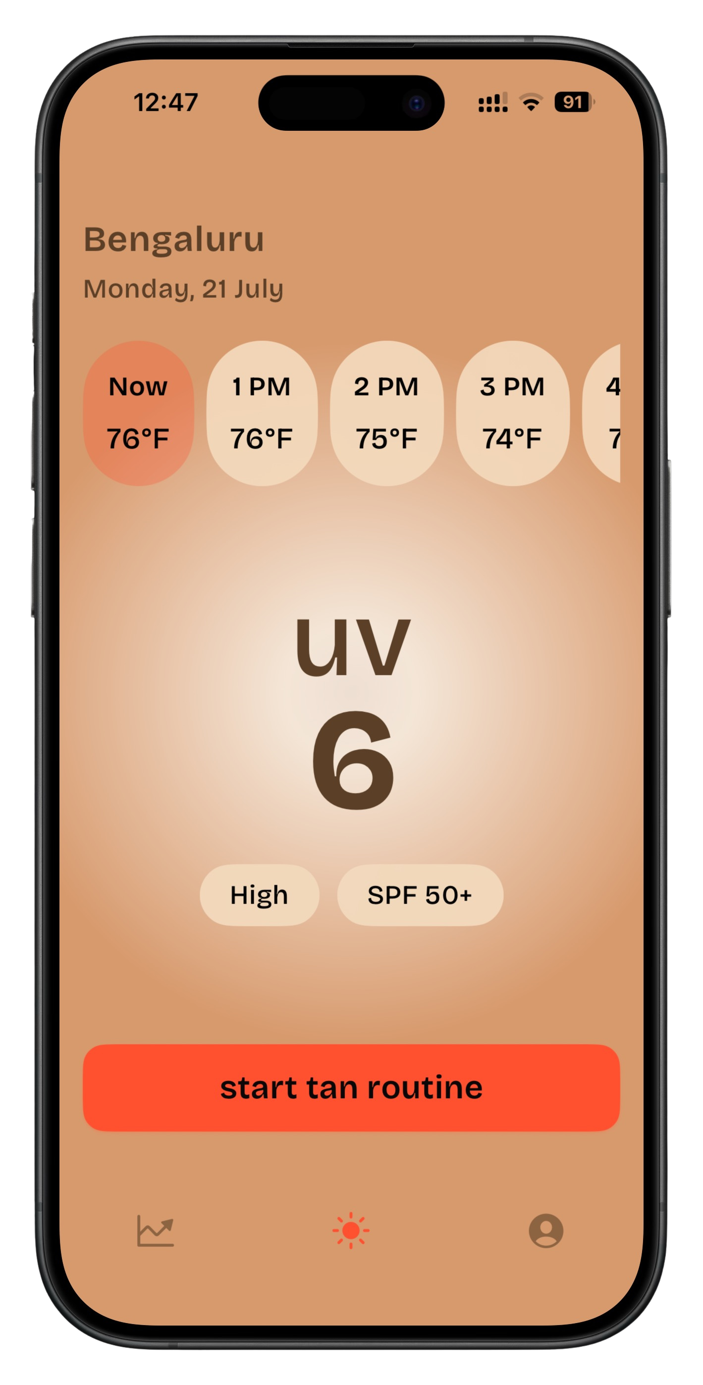App home screen